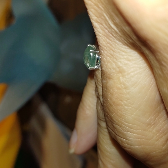 New Srerling Silver Aqua Kayanite Ring Size 7.5 - Picture 7 of 10